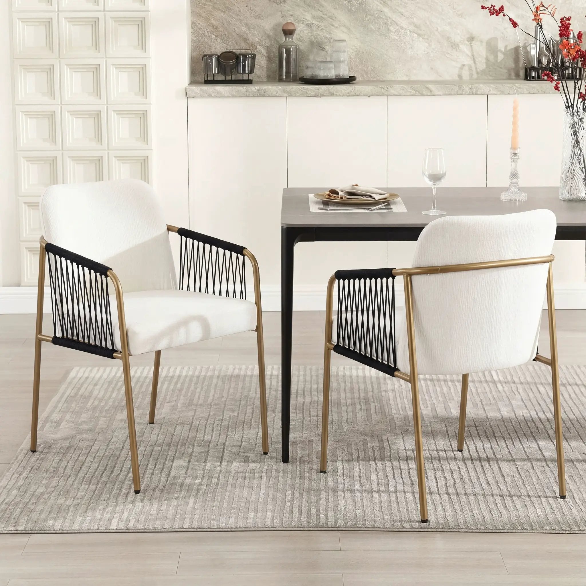 Modern Glam Upholstered Dining Chairs (Set of 2) by HouseOfZazla