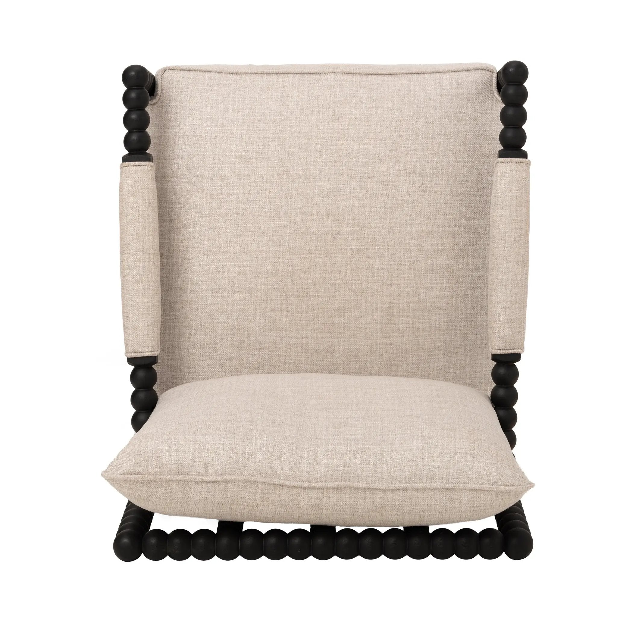 Rubber Wood Accent Chair with Upholstered Fabric by HouseOfZazla