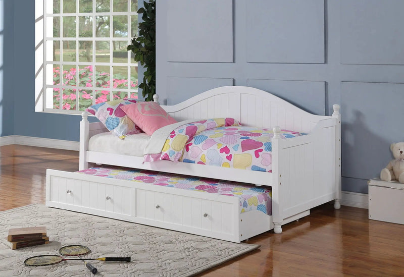 Julie Ann Wood Twin Daybed with Trundle White by Unique Piece Furniture