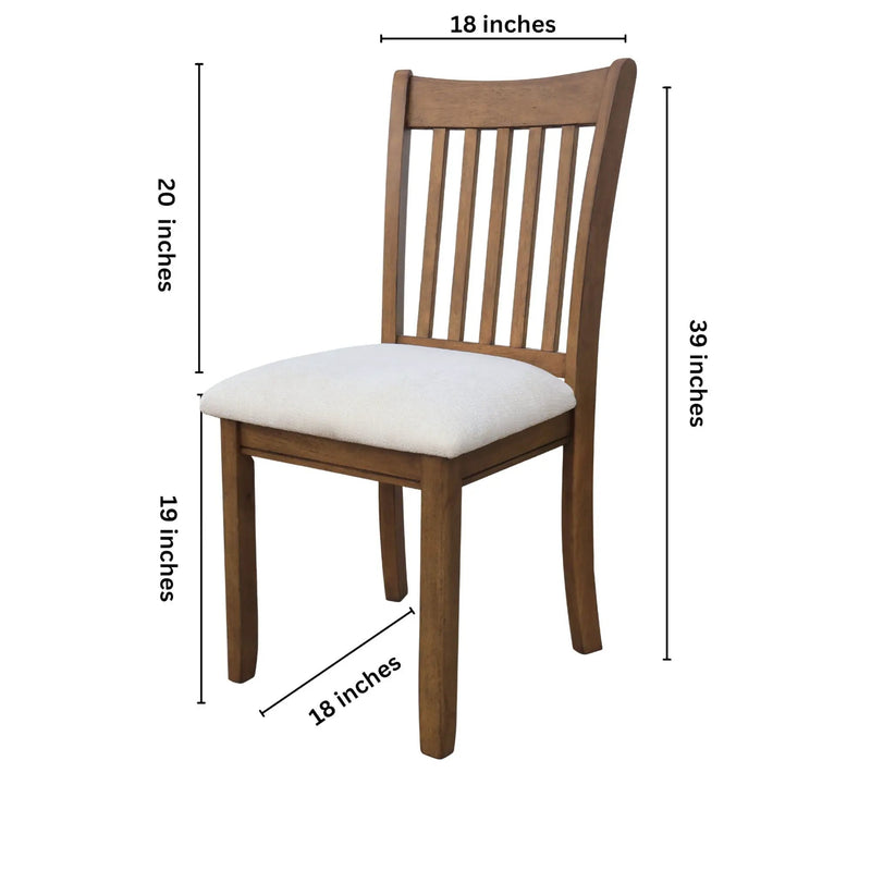 Modern Dining Chair, Wooden Back, Cushion Seats (Set of 2) by HouseOfZazla