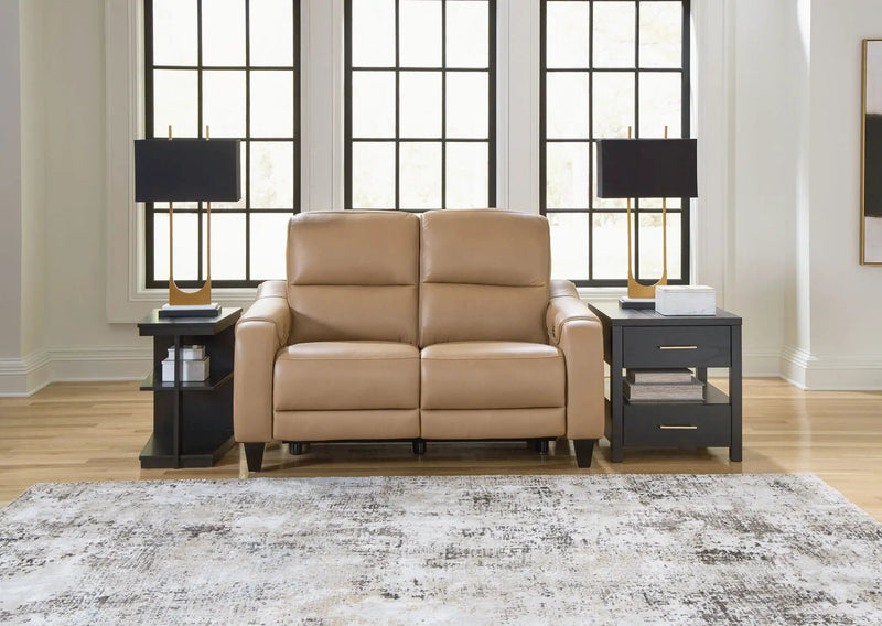 Mosswell - Power Reclining Loveseat With Adj Headrest - Toffee by Unique Piece Furniture