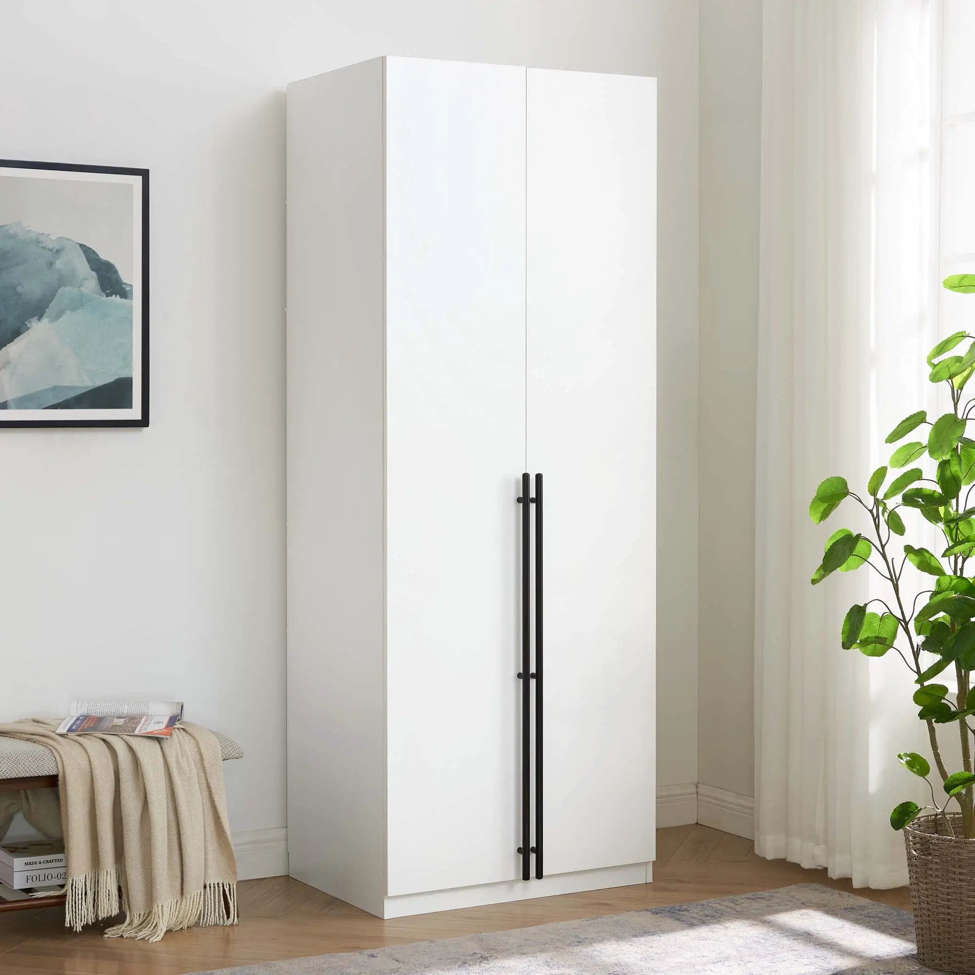 Lee - Free Standing Wardrobe Closet With Adjustable Shoe Shelves by HouseOfZazla