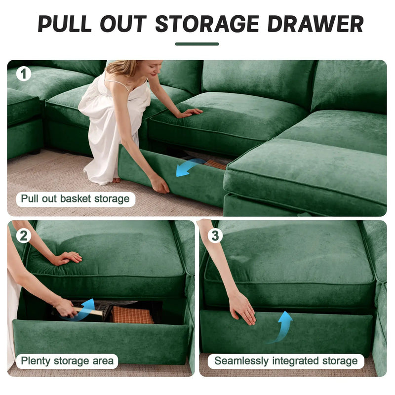 2 Seater Sofa With Pull Out Storage Drawers by HouseOfZazla
