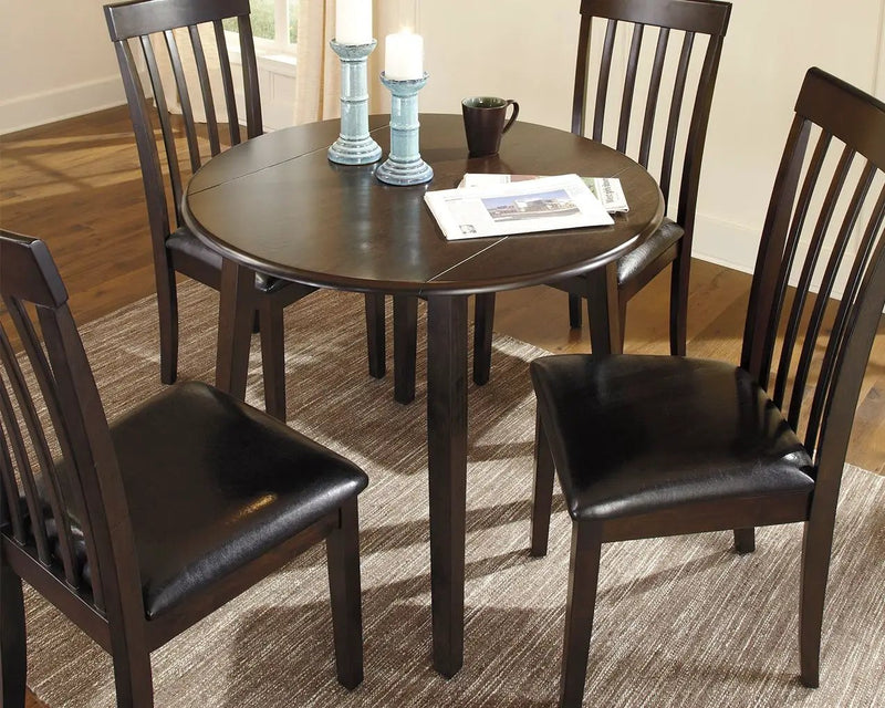 Hammis - Round DRM Drop Leaf Table - Dark Brown by Unique Piece Furniture