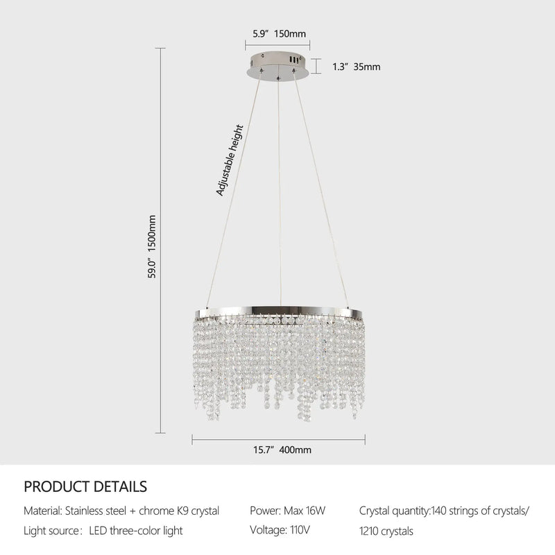 16-Inch Luxury Crystal LED Chandelier by HouseOfZazla