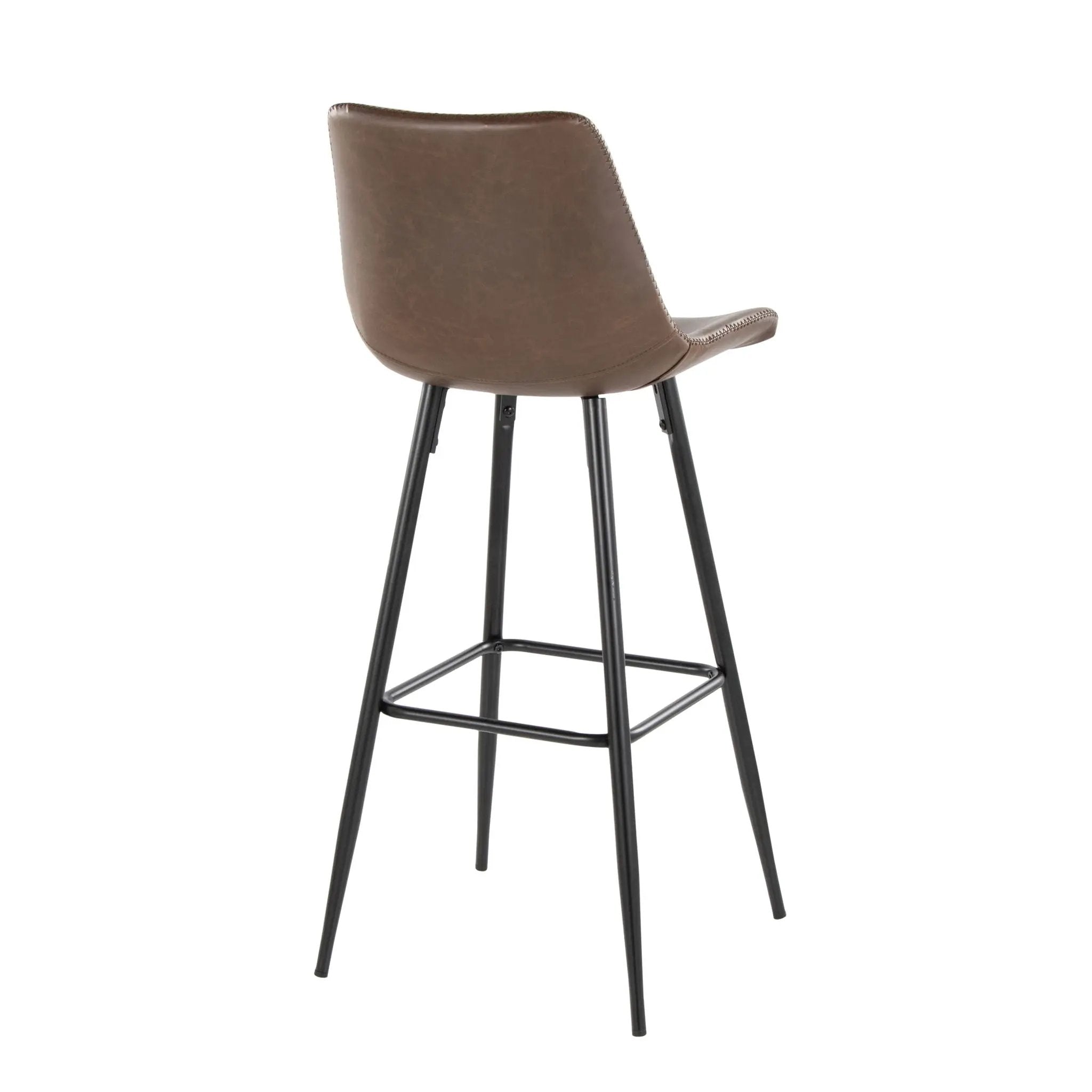 Durango - Industrial / Urban Fixed Height Counter Stool Square Footrest (Set of 2) - Black / Espresso by HouseOfZazla