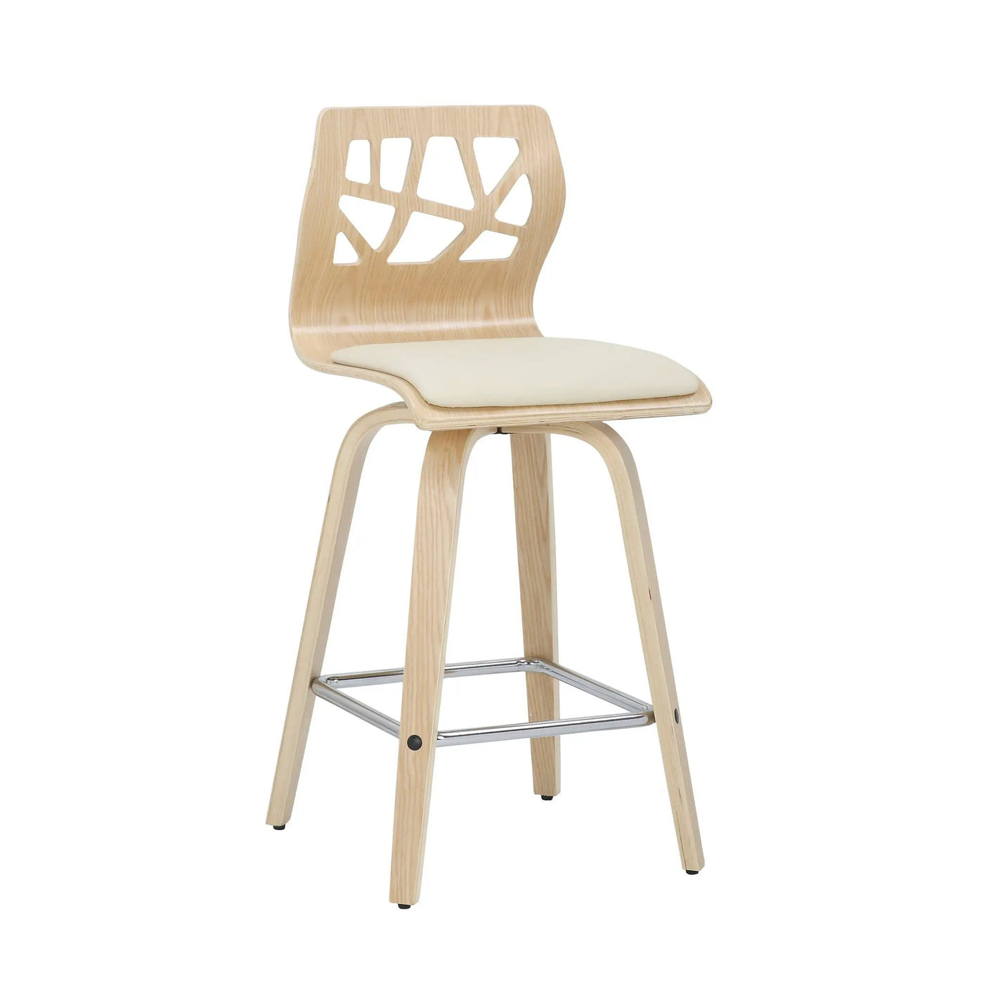 Folia - Mid Century Modern Counter Stool With Footrest (Set of 2) by HouseOfZazla