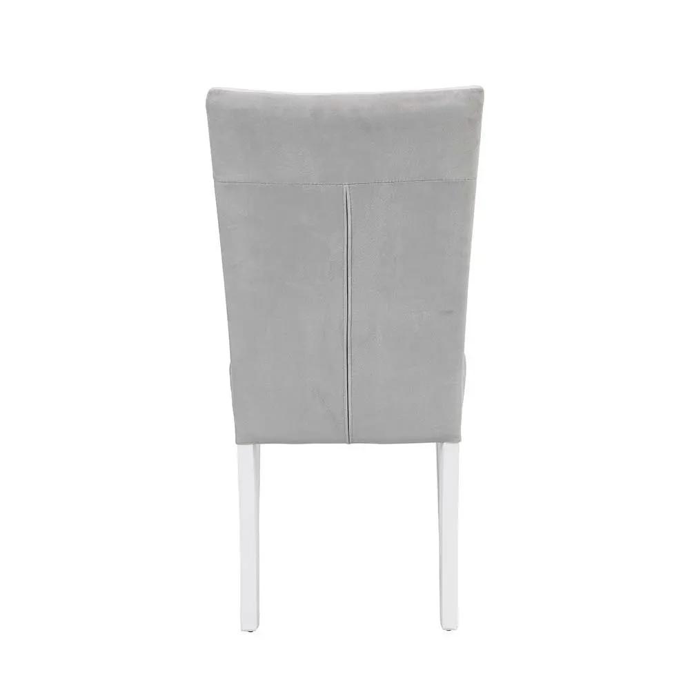 Elizaveta - Side Chair (Set of 2) - Gray Velvet &White High Gloss by Unique Piece Furniture