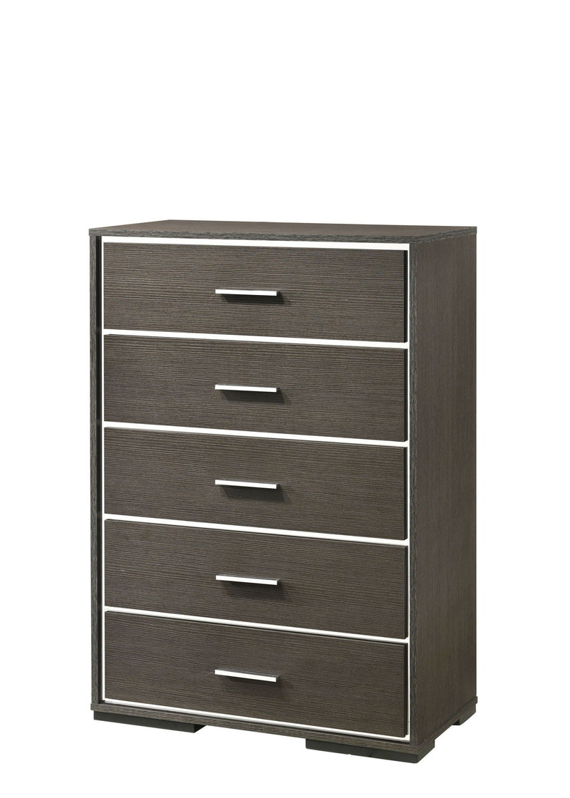 Escher Chest with Five Dovetail Drawers - Gray / Oak, photo 3 of 4