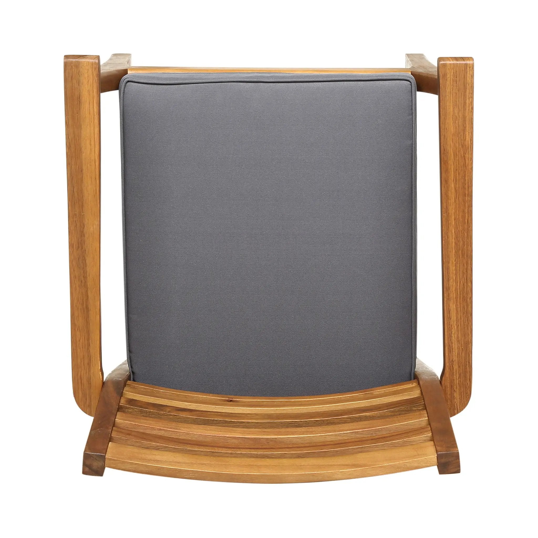 Outdoor Dining Chair With Slat Back And Acacia Wood Frame (Set of 2) - Gray / Teak by HouseOfZazla