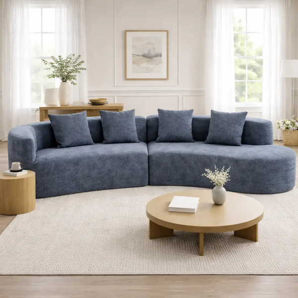 U_Style 132" Modern Sectional Sofa with Curved Design, photo 2 of 10