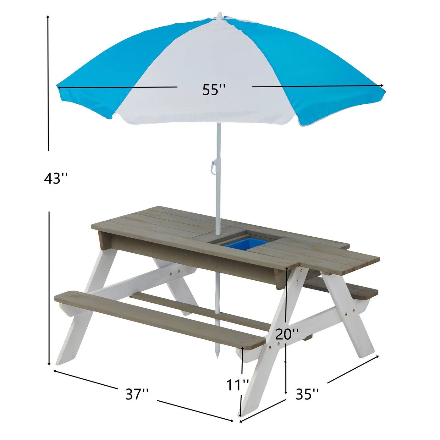 Kids Picnic Table With Sand and Water Table Conversion by HouseOfZazla