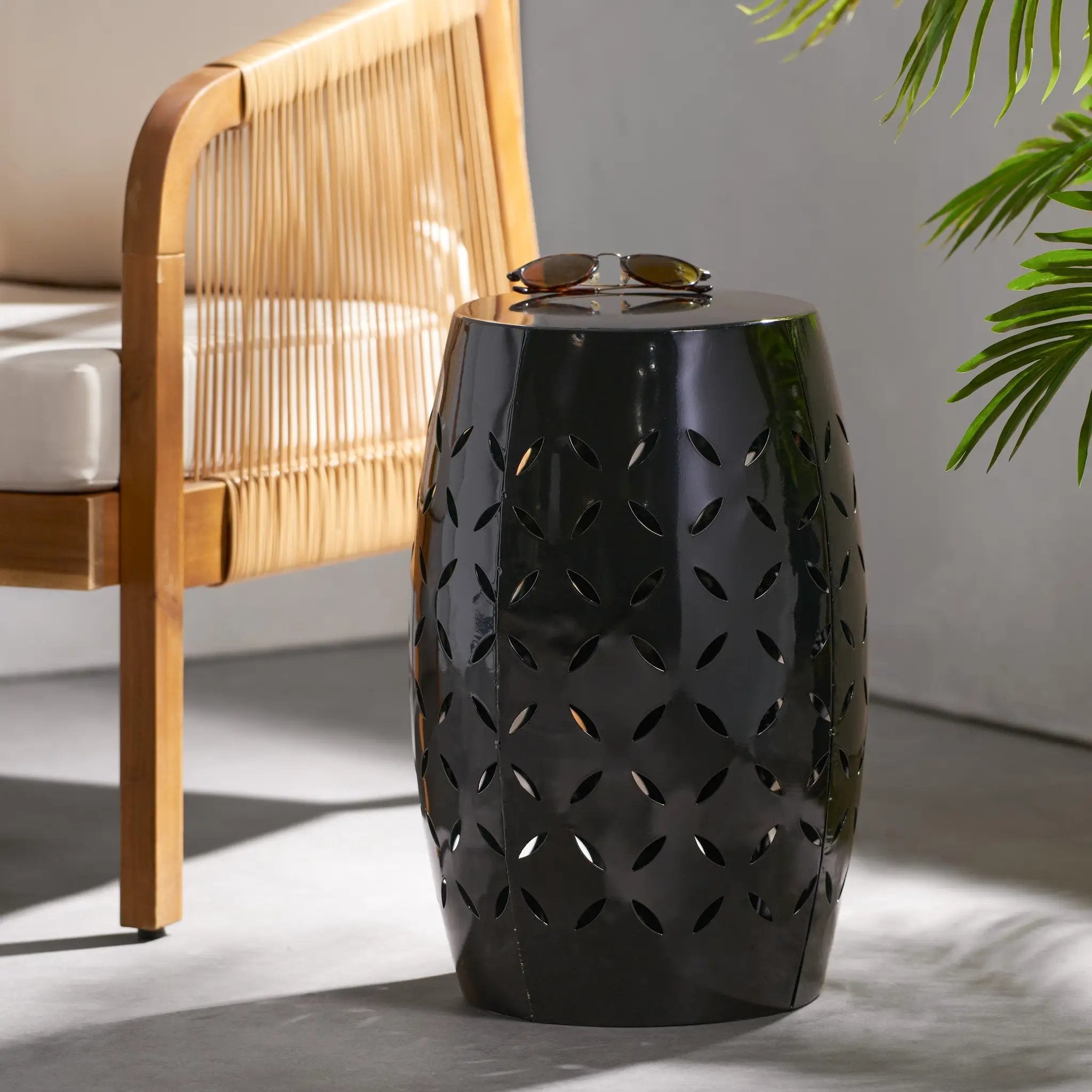 Lilac 12" Accent Side Table with Cylindrical Design by HouseOfZazla