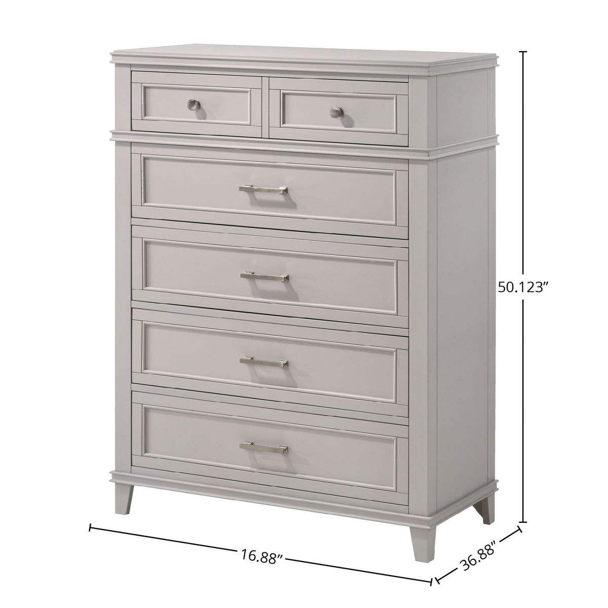 5 Drawer Chest with Ample Storage - White or Gray, photo 5 of 10