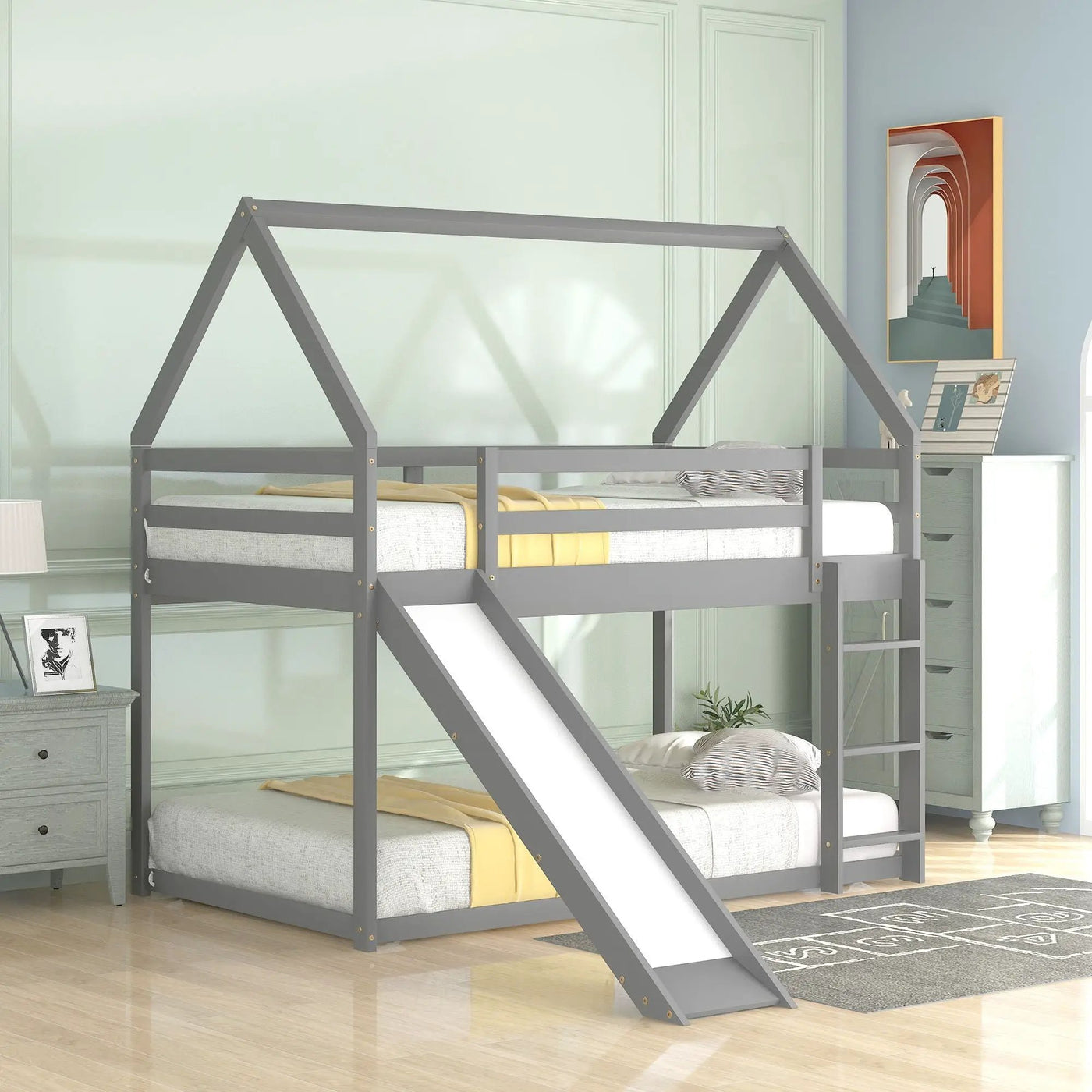 House Shape Bunk Bed With Slide And Ladder by HouseOfZazla