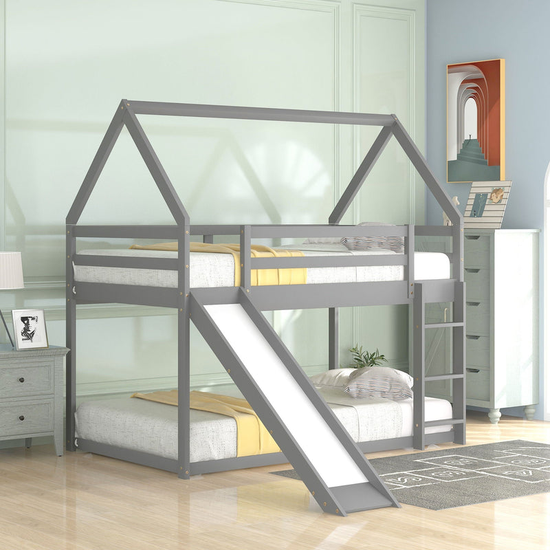 House Shape Bunk Bed With Slide And Ladder by Unique Piece Furniture