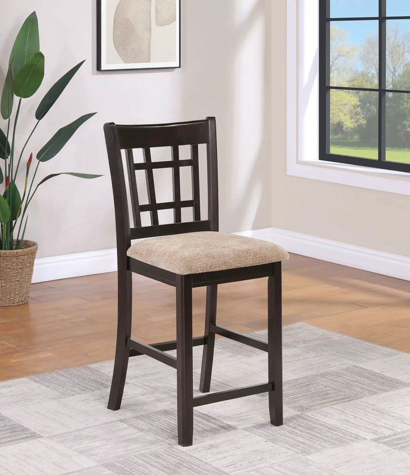 Lavon Wood Counter Height Dining Chair Tan and Espresso (Set of 2) by Unique Piece Furniture