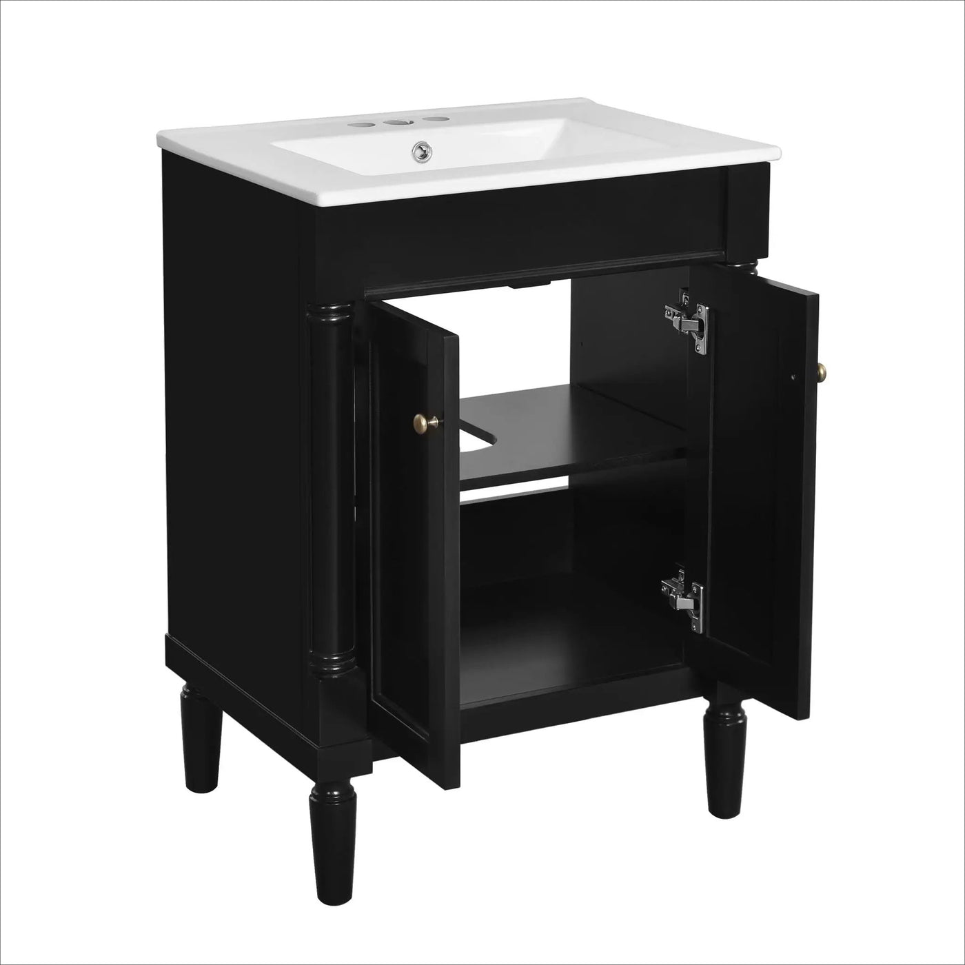 Bathroom Vanity With Top Sink, 2 Tier Storage Cabinet by HouseOfZazla