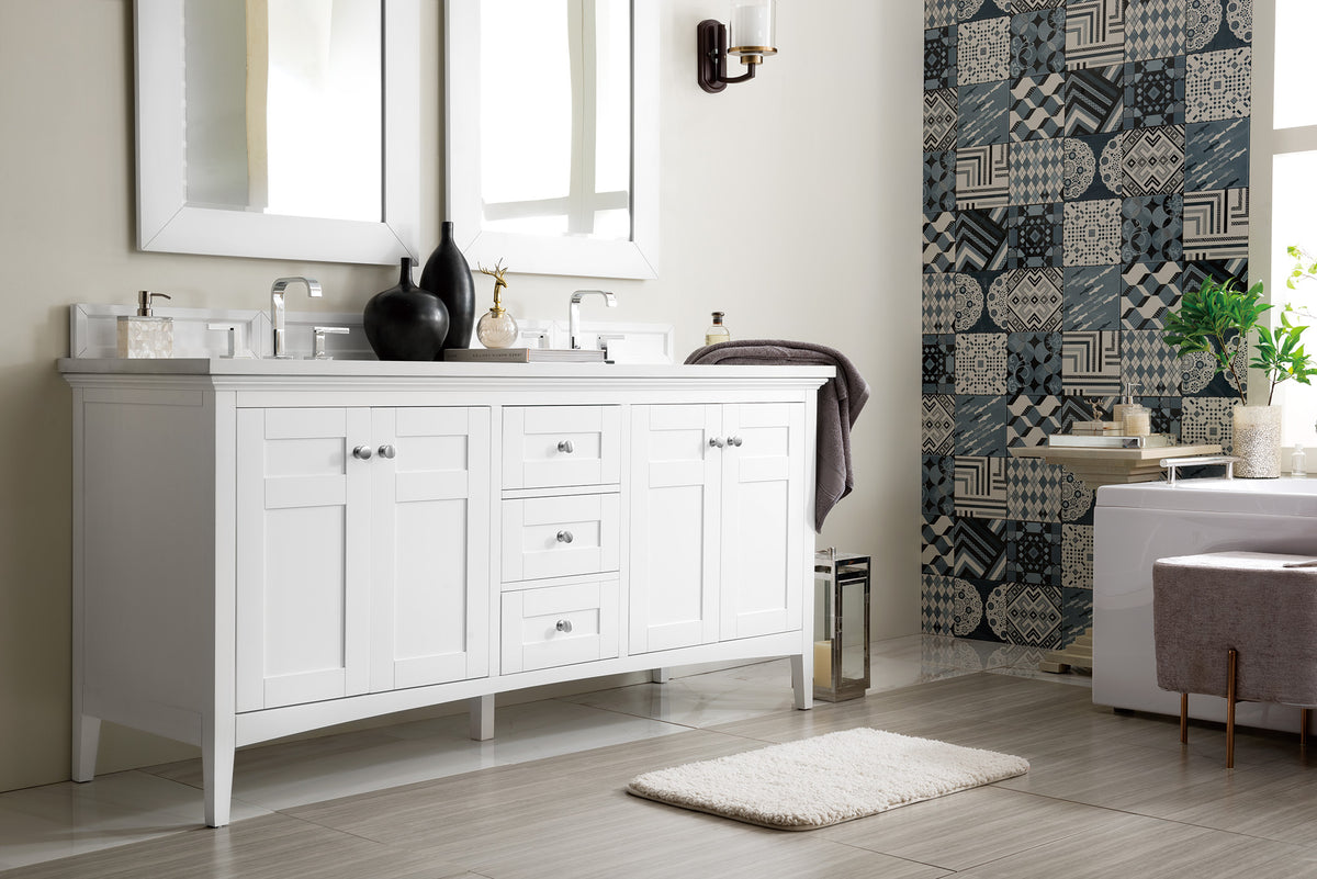 James Martin Palisades 72" Double Bathroom Vanity, Bright White, view 13