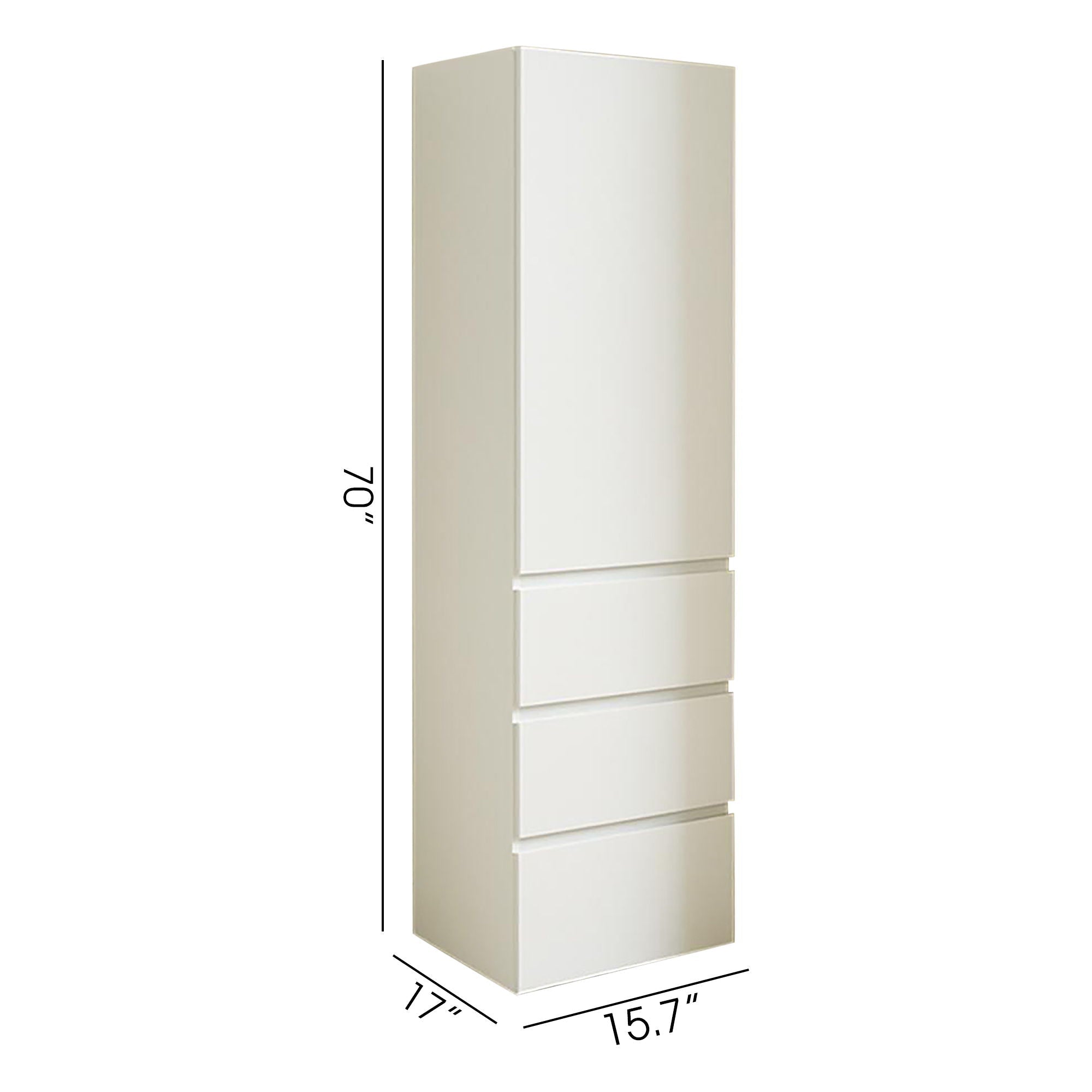 Elise - Slim Modular Closet Cabinet With Drawers - White by HouseOfZazla
