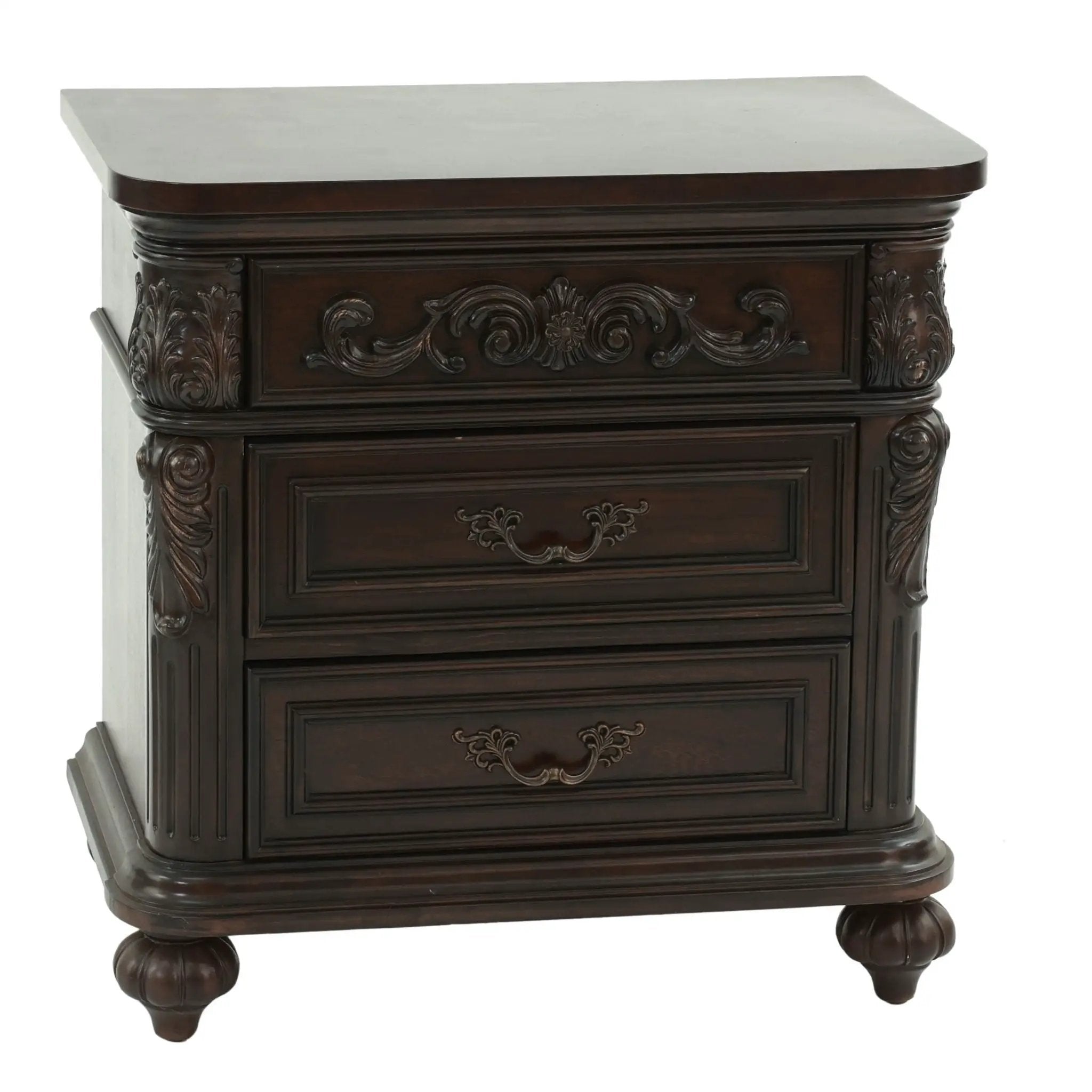 3 Piece Bedroom Set, Majestic Formal Bed With 2 Nightstands by HouseOfZazla