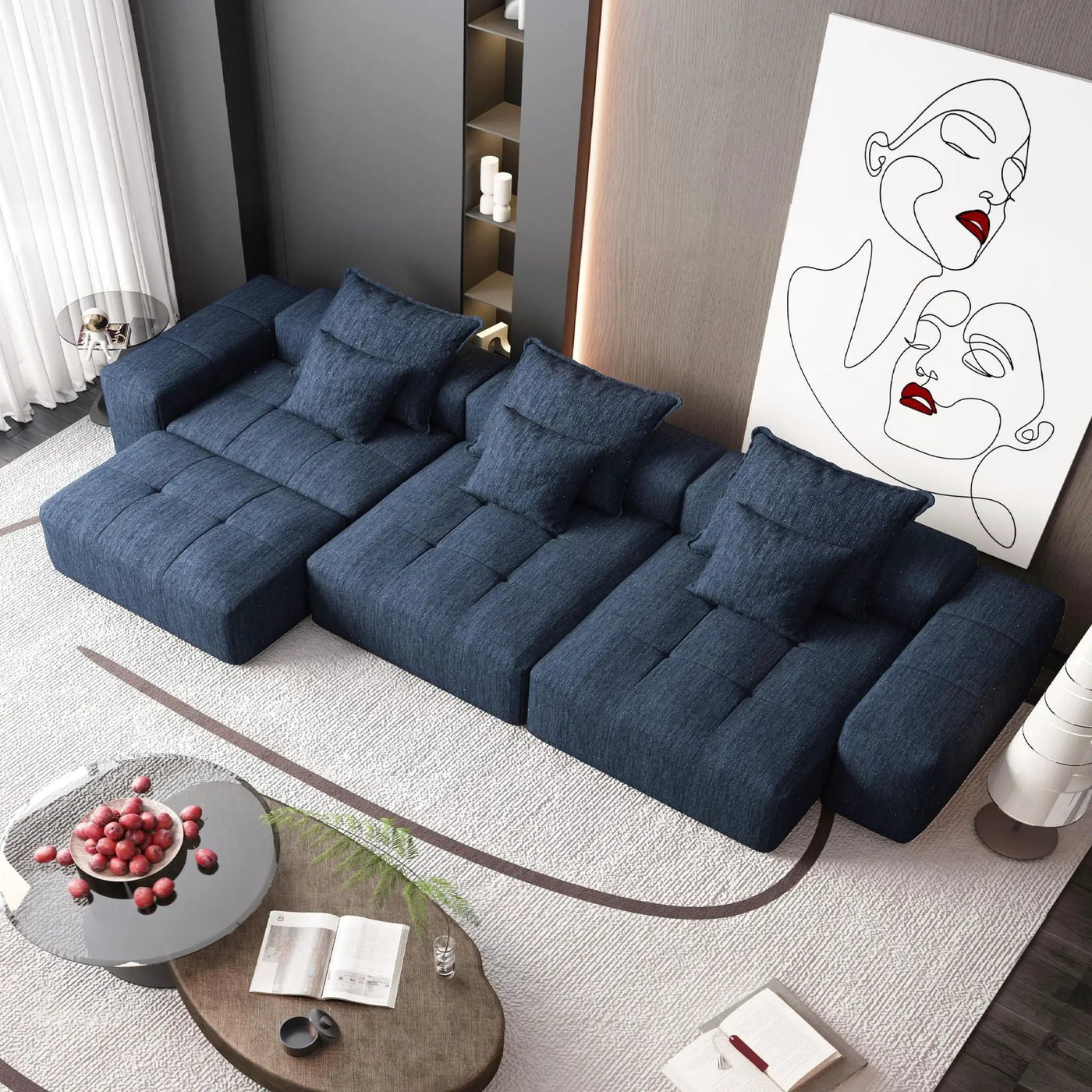 Modern Oversized DIY Combination Modular Sectional Sofa With Pillows by HouseOfZazla