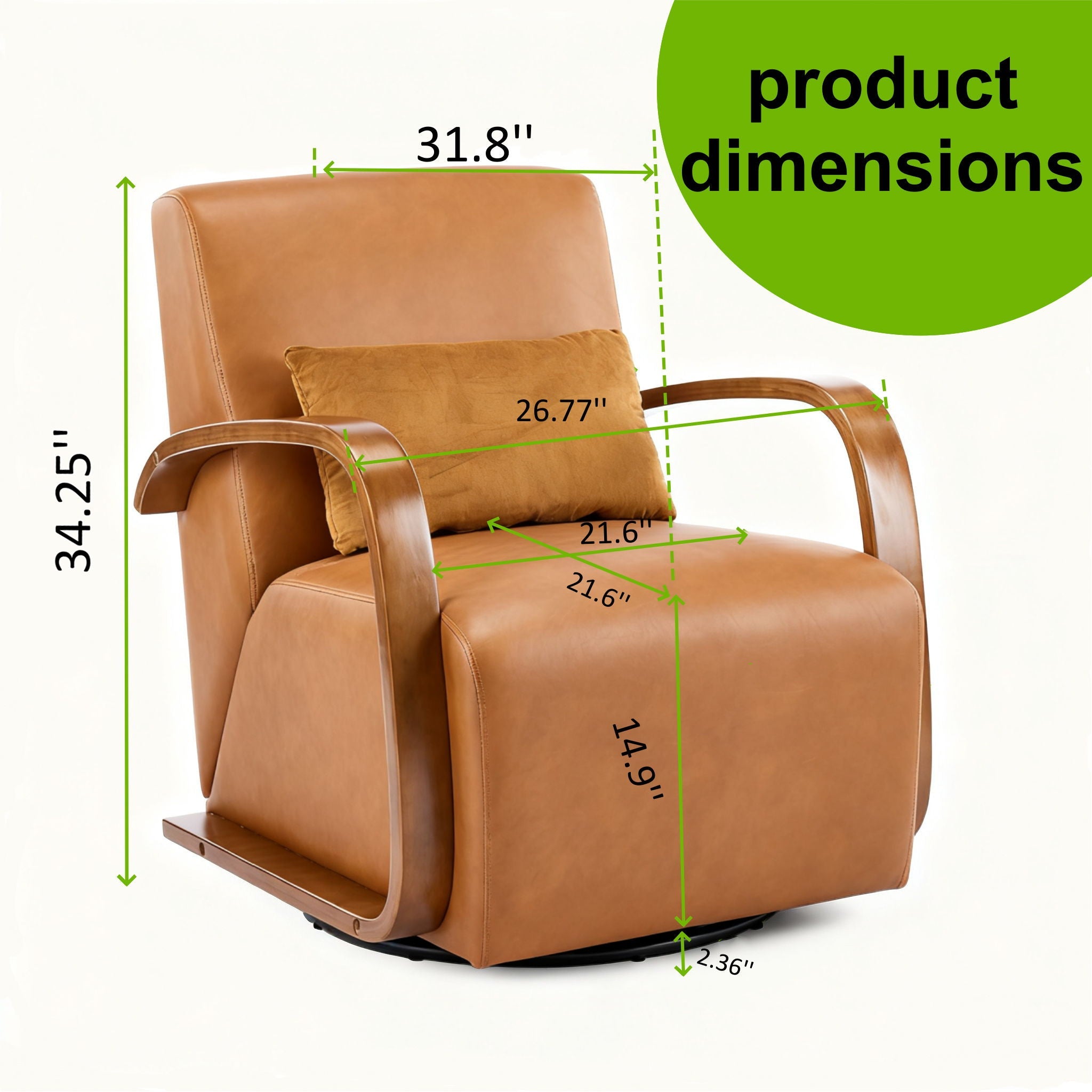 Swivel Accent Rotatable Ergonomic Single Chair For Living Room by HouseOfZazla