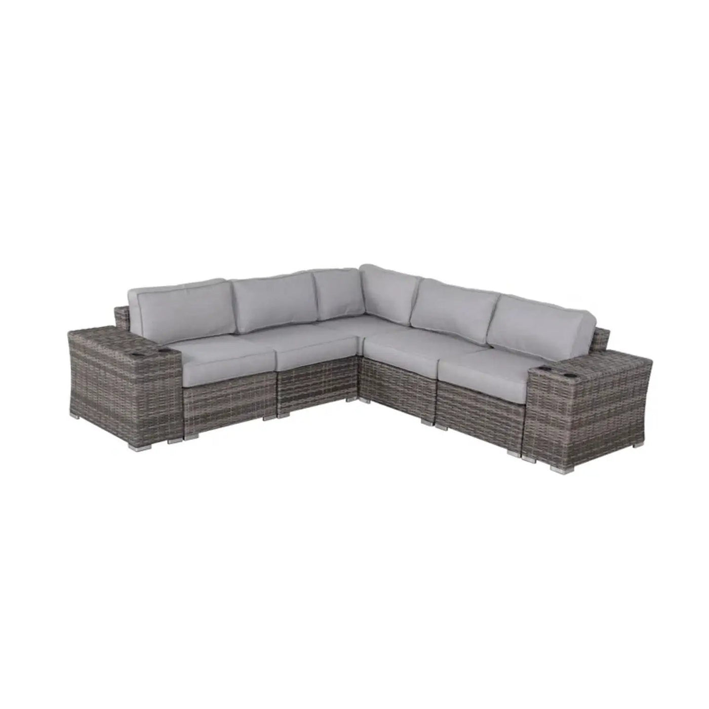 Rattan Sectional Sofa Set With Cushions by HouseOfZazla