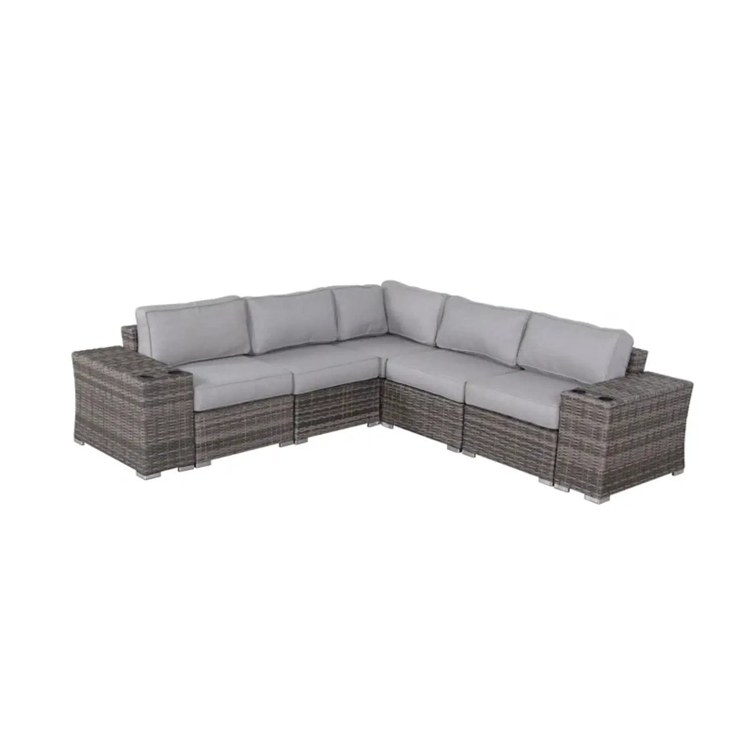 Rattan Sectional Sofa Set With Cushions by HouseOfZazla