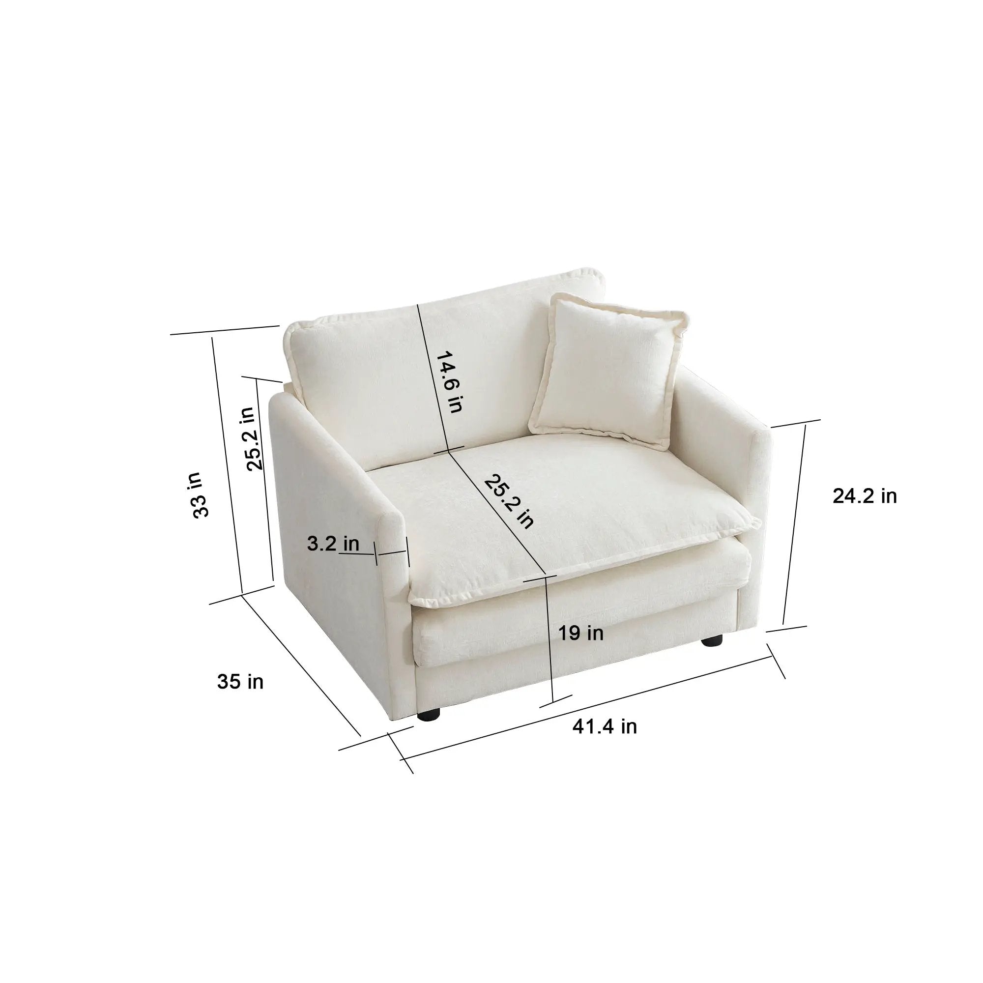 Comfy Deep Single Seat Sofa Upholstered Reading Armchair by HouseOfZazla