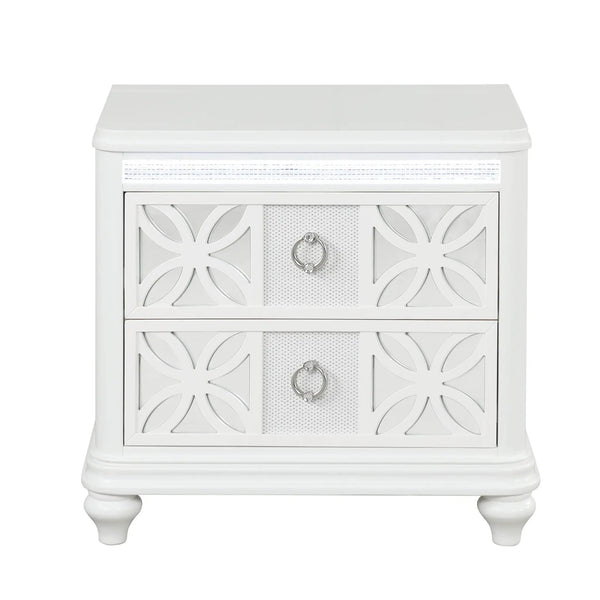 Abigale - 2 Drawer Nightstand With LED - White