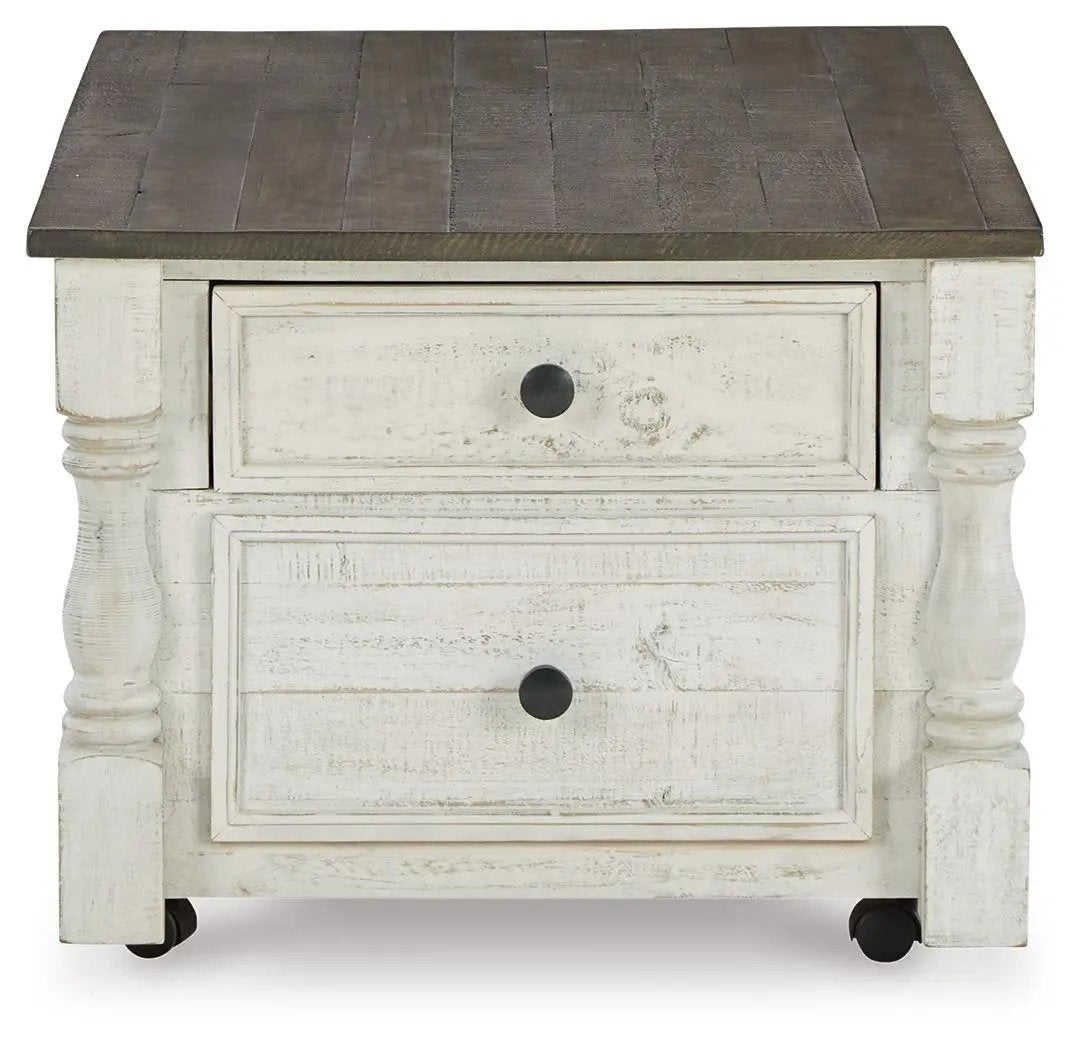 Havalance - Lift Top Cocktail Table with Storage Drawers - White / Gray by Unique Piece Furniture