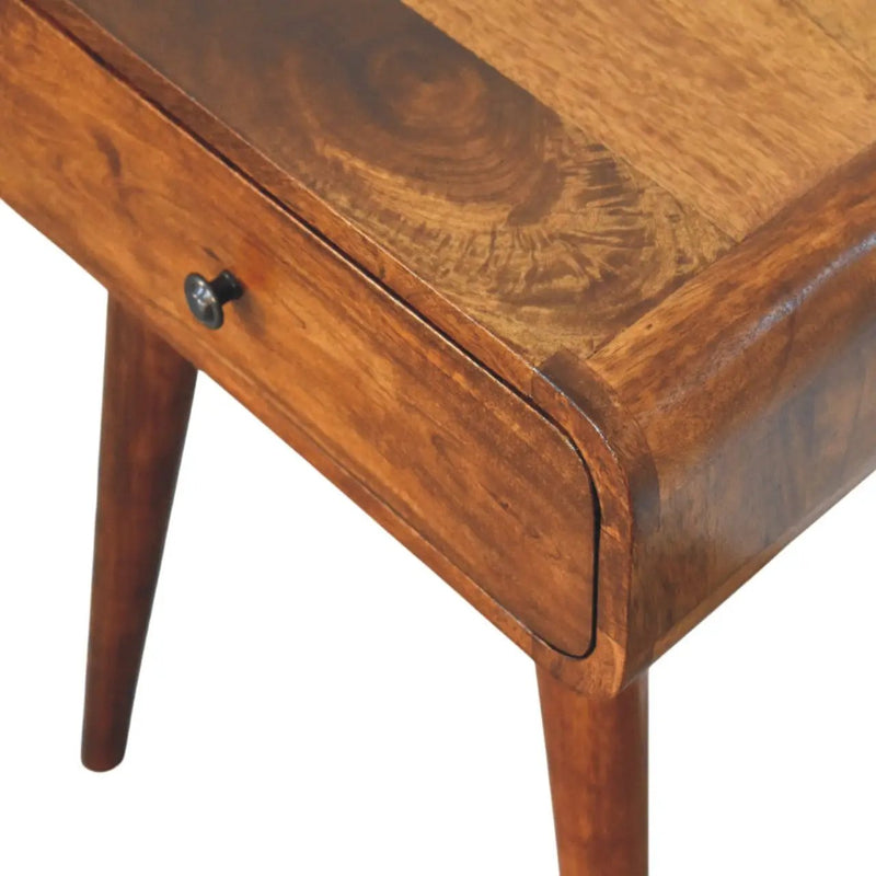 Avora Chestnut Nightstand with 1-Drawer, Nordic Legs by HouseOfZazla