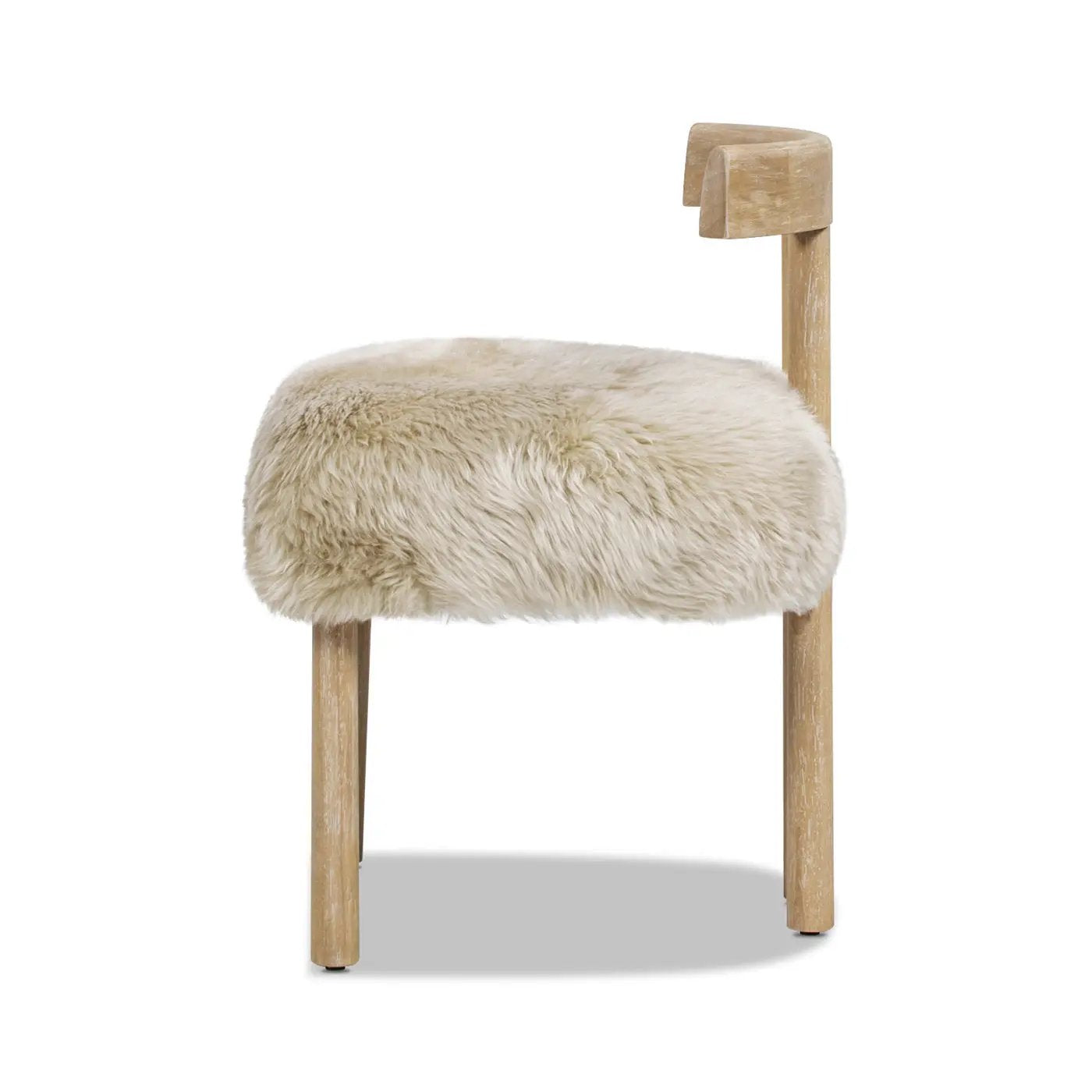 Arden 19.5" Genuine Sheepskin Fur Split Back Dining Chair by HouseOfZazla