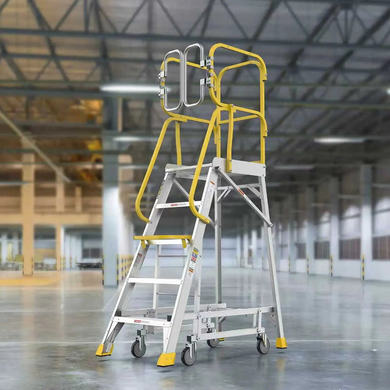 5 Step 375lbs Aluminum Rolling Platform Ladder by HouseOfZazla