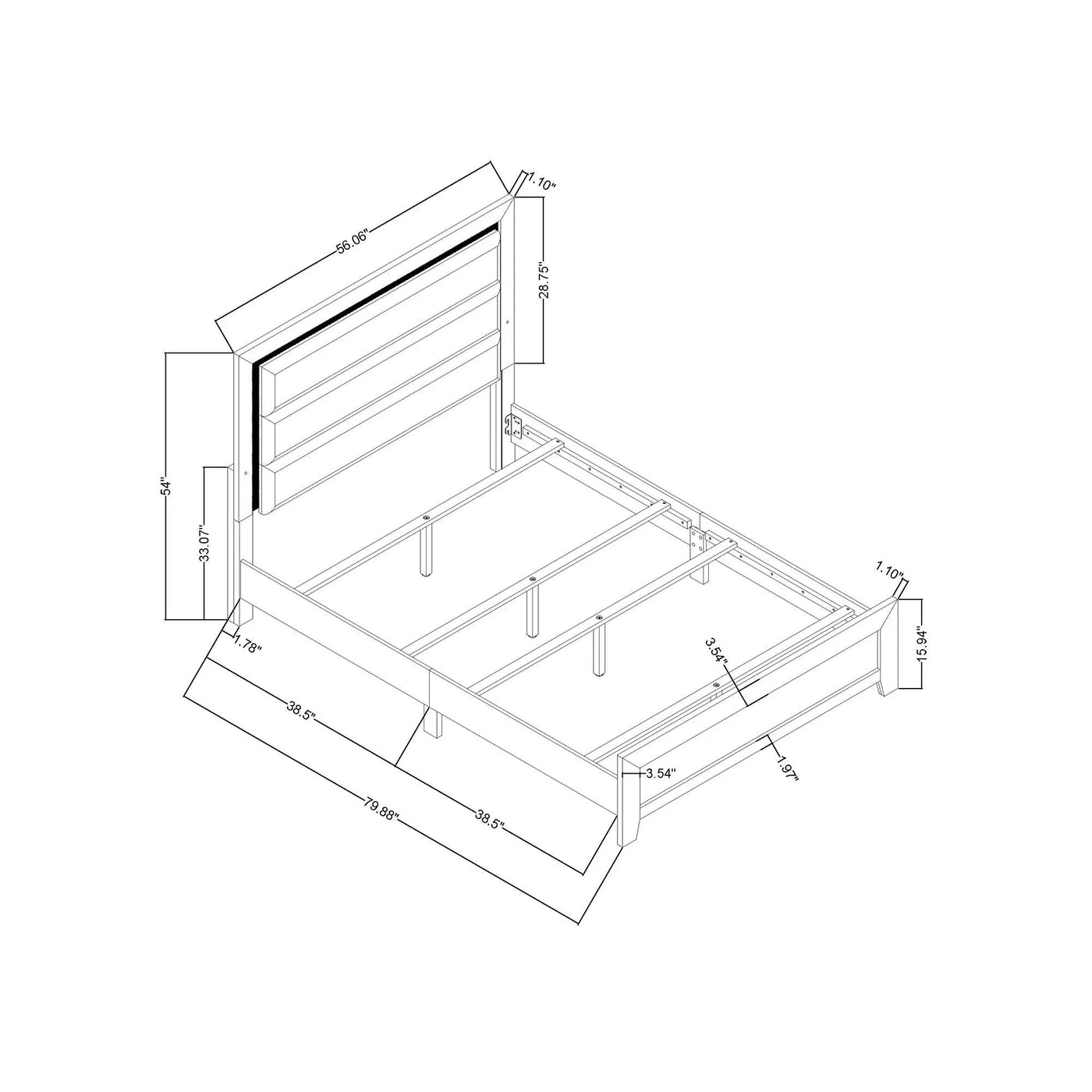 Carlos - Modern Design Bed With LED by HouseOfZazla
