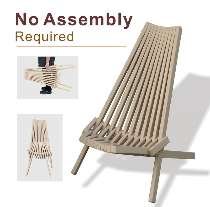 Folding Acacia Wood Outdoor Lounge Chair by HouseOfZazla