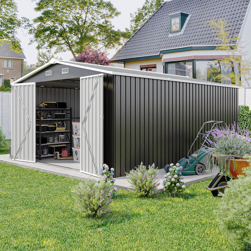 Campcraft Outdoor Storage Shed 10x14 FT with 3 Lockable Doors by HouseOfZazla