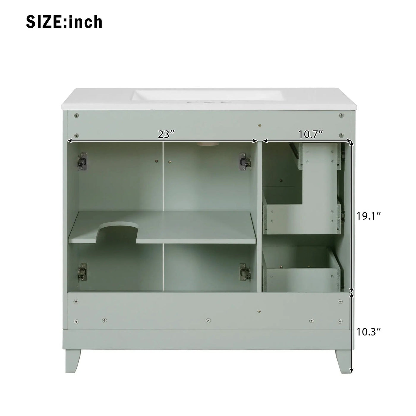 Bathroom Vanity With Sink, Soft Close Doors, Adjustable Shelves by HouseOfZazla