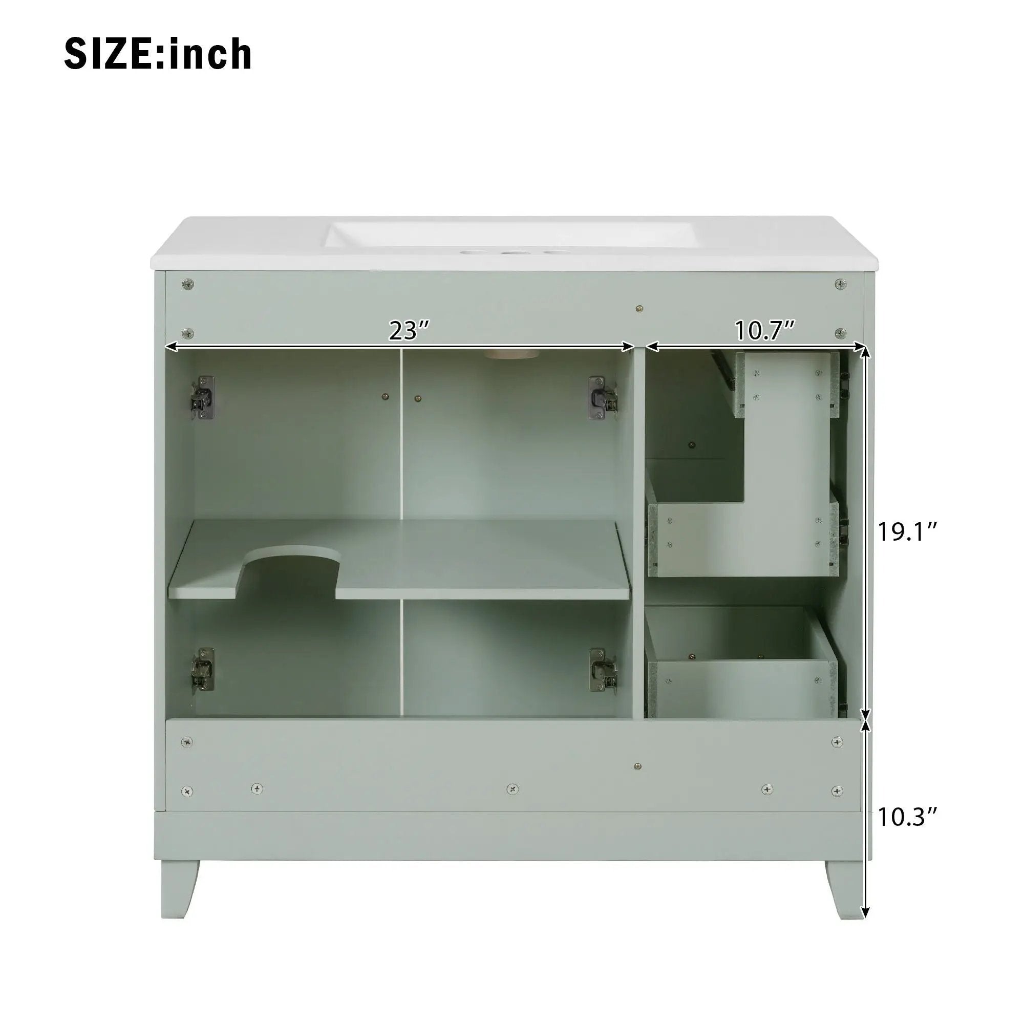 Bathroom Vanity With Sink, Soft Close Doors, Adjustable Shelves