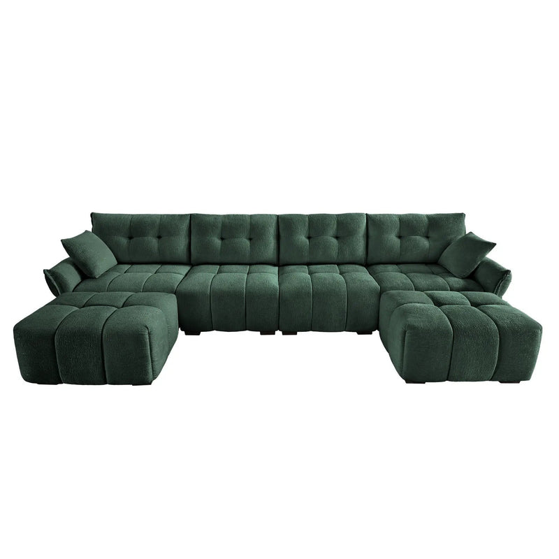 Sofa Set With Ottoman And Pillows, Textured, High Resilience Cushions by Unique Piece Furniture