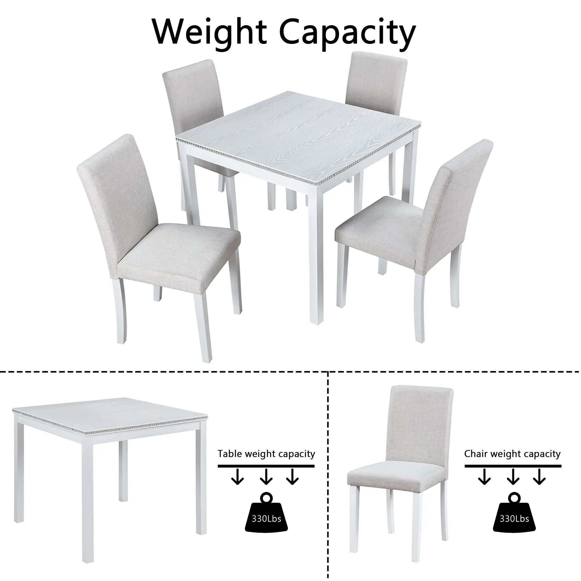 Dining Table Set With Crystal Decoration And Upholstered Chairs by Unique Piece Furniture