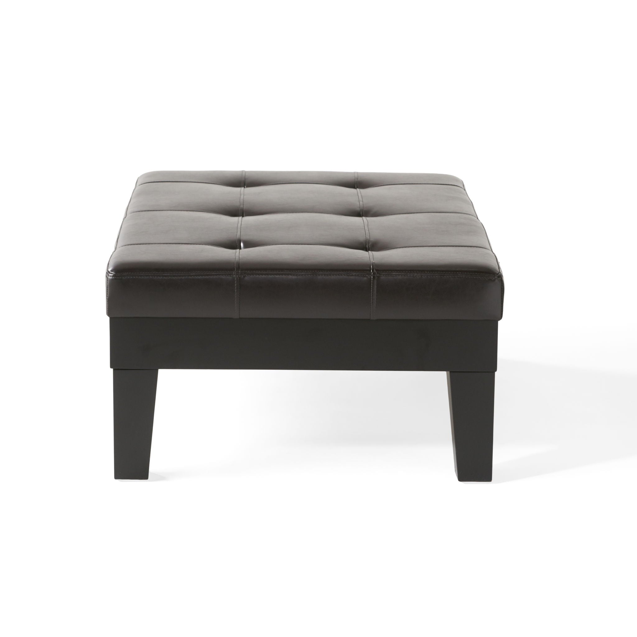 Chatham Ottoman With Drawer Leather Storage Solution - Dark Coffee by HouseOfZazla