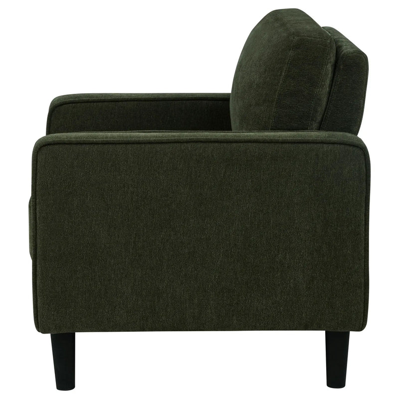 Ruth Fabric Upholstered Track Arm Accent Chair Matcha Green by Unique Piece Furniture