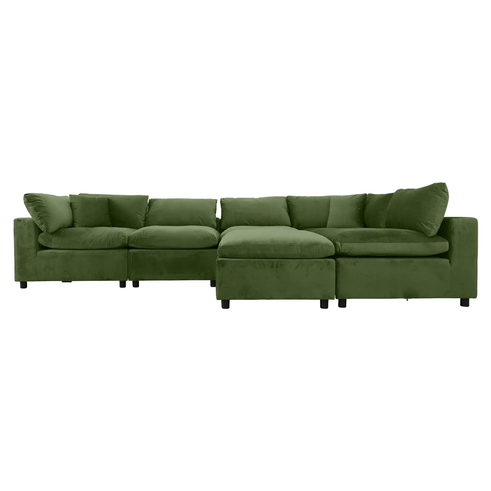 Hayward Olive Sectional Sofa by HouseOfZazla