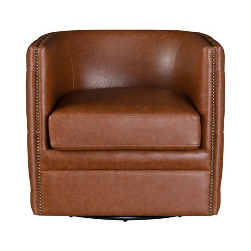 Swivel Chair With Tufted Barrel Design And Nailhead Accents by HouseOfZazla