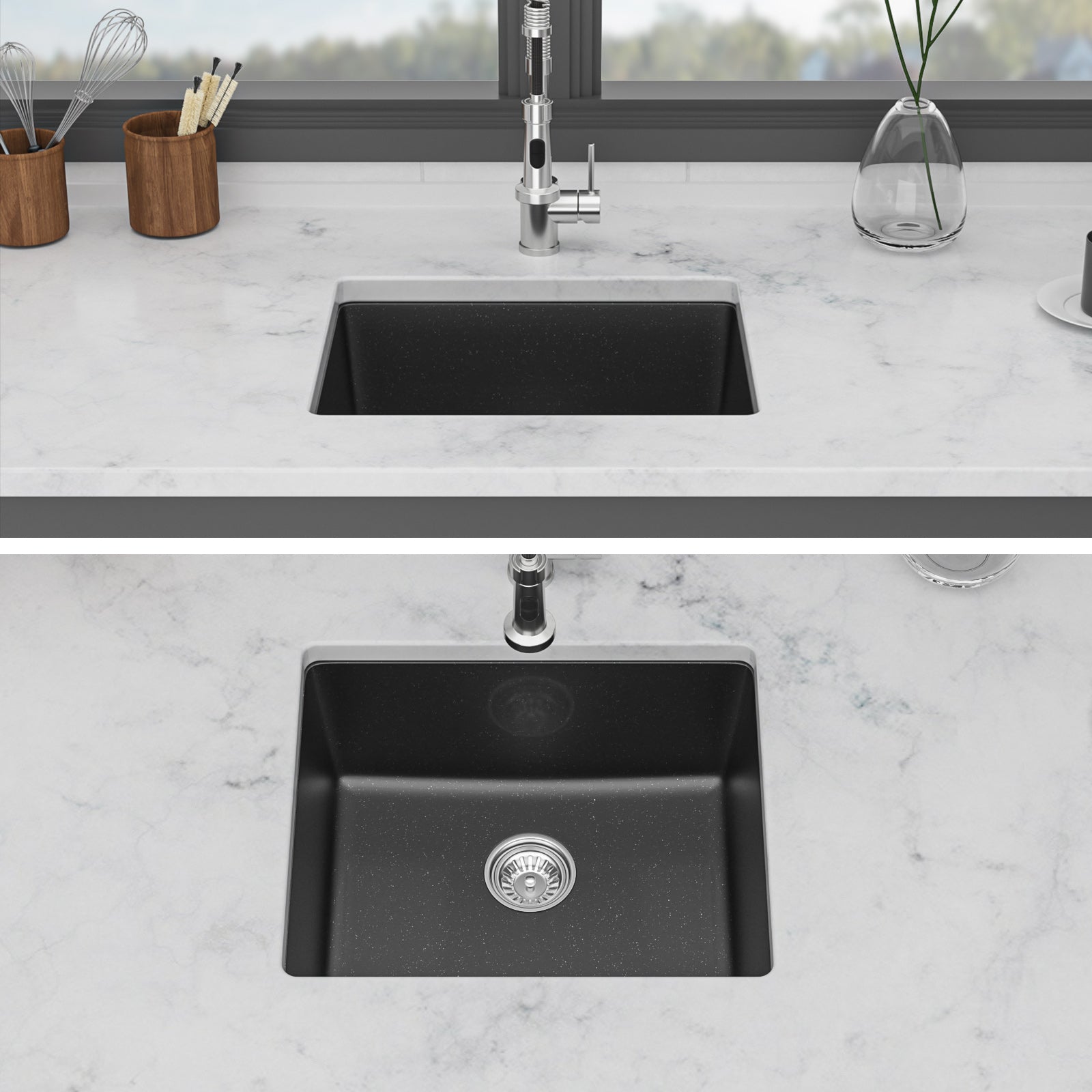 Quartz Kitchen Sink - 21" x 18" x 9.65" by HouseOfZazla