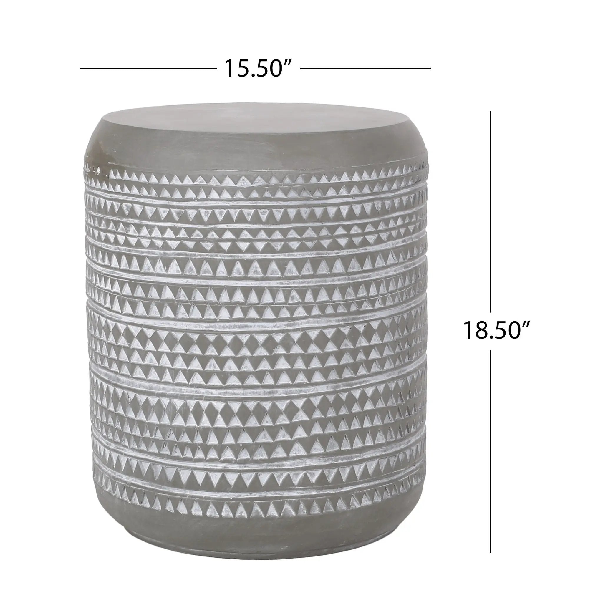 Outdoor Side Table With Cylindrical Shape - White by HouseOfZazla