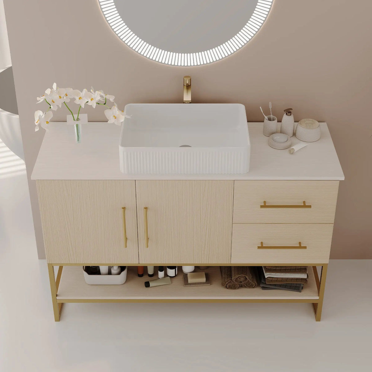 36" Modern Bathroom Vanity with Ceramic Vessel Sink by HouseOfZazla