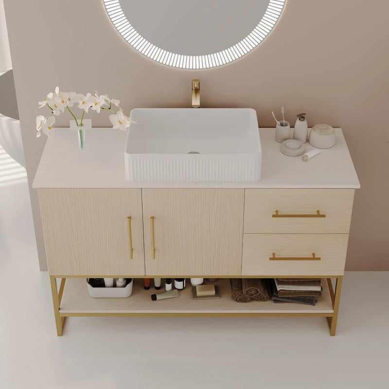 36" Modern Bathroom Vanity with Ceramic Vessel Sink by HouseOfZazla